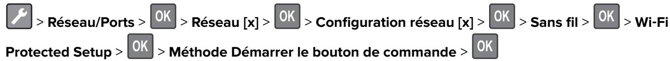 LEXMARK MS417DN - Utilisation de la méthode PBC (push button configuration, configuration des boutons de commande) - 1