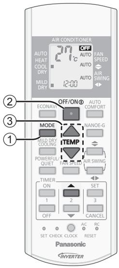 AIR CONDITIONER 24°C AUTO FAN SPEED AUTO AUTO MILD DRY 10-FD AUTO SWING OFF/ON® ECONAY AUTO COMFORT MODE NANOE-G MILD DRY COOLING ITEMP POWERFUL/ QIET FAIR SPEED AIR SWING TIMER ON SET 1 2 3 OFF CANCEL AC RC SET CHECK CLOCK RESET Panasonic INVERTER