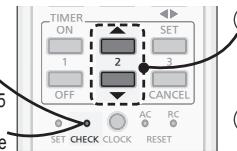TIMER ON 1 2 3 OFF CANCEL SET CHECK CLOCK AC RC RESET