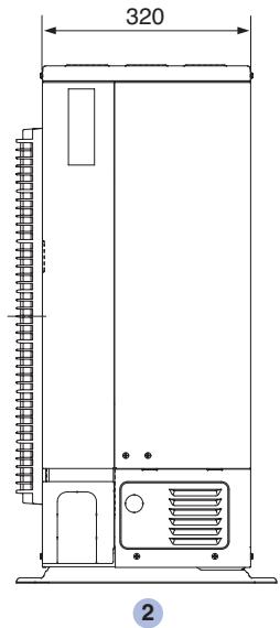 PANASONIC WH-MHF09G3E8 - Dimensional drawing for outdoor unit with one fan (7 and 9 kW) - 2