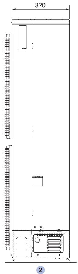 PANASONIC WH-MHF09G3E8 - Dimensional drawing for outdoor unit with two fans - 2