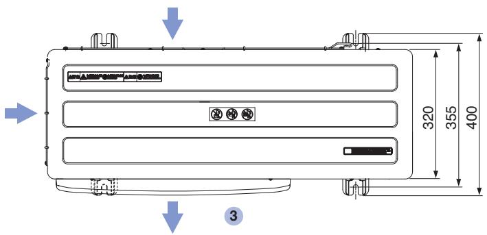 PANASONIC WH-MHF09G3E8 - Dimensional drawing for outdoor unit with one fan (7 and 9 kW) - 3
