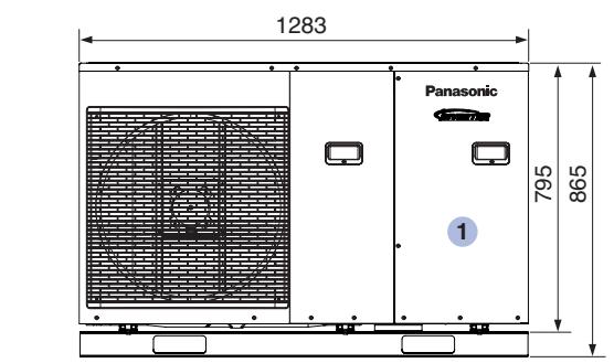 PANASONIC WH-MHF12G9E8 - Dimensional drawing for mini Monobloc unit with 5 to 9kW nominal capacity - 1