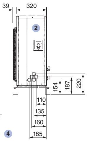 PANASONIC WH-MHF12G9E8 - Dimensional drawing for mini Monobloc unit with 5 to 9kW nominal capacity - 2