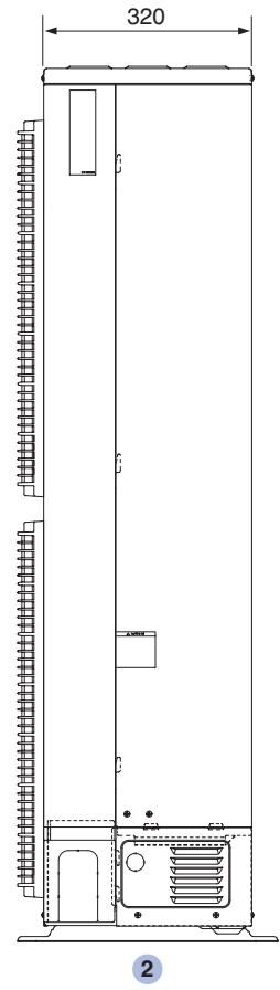 PANASONIC WH-MHF12G9E8 - Dimensional drawing for outdoor unit with two fans - 2