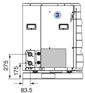 PANASONIC WH-MHF12G9E8 - Dimensional drawing for mini Monobloc unit with 5 to 9kW nominal capacity - 3