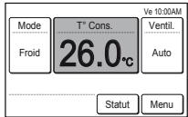 ATLANTIC ABYG 54 LRTA.UI UNITE INTERIEURE PLAFONNIER INVERTER 14 K-WATTS - Régler la températe - 1