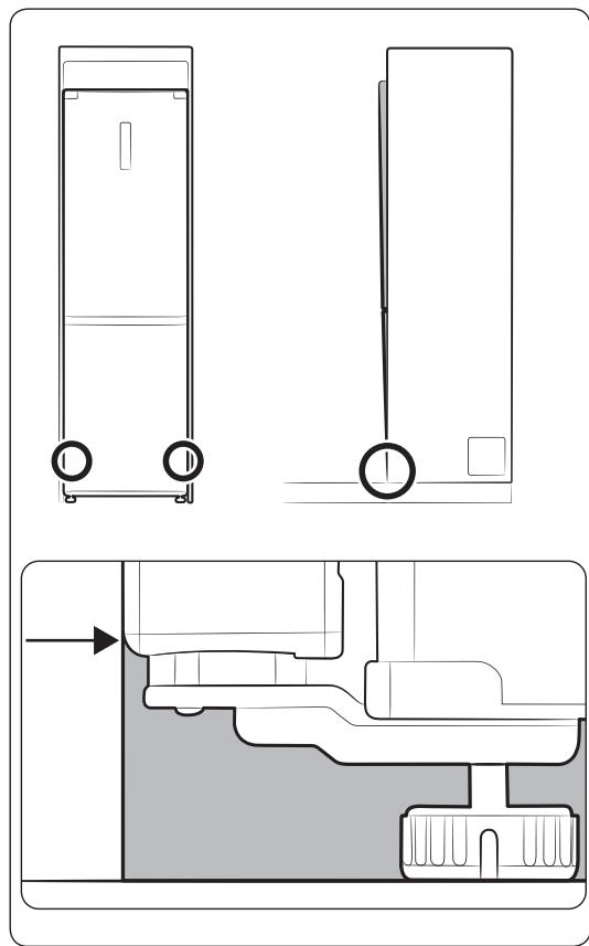SAMSUNG RR39M7130WW - Installation du dispositif de fixation dans la cuisine (modèles RB33/36\*) - 2