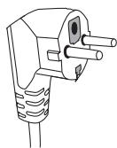 HOTPOINT MWH2322B - Clavija de dos patas de sección circular - 1