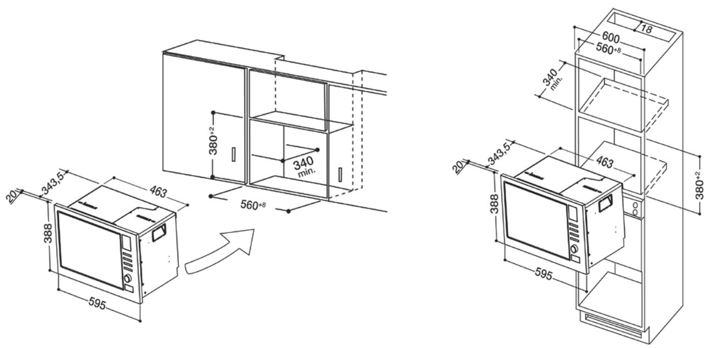 HOTPOINT MWH2322B - Meuble où sera encastré le four - 1