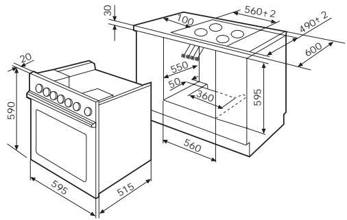 FAGOR 6H757CX - HORNO CON MANDOS OCULTABLES PARA PLACA DE COCCION - 1