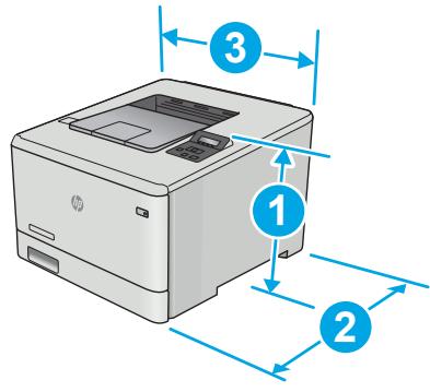HP COLOR JET PRO MFP M479FDW - Dimensions de l'imprimante - 1