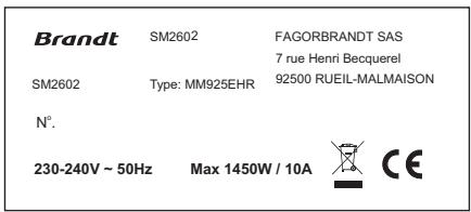 BRANDT GE2607 - - SERVICE CALLS - 1