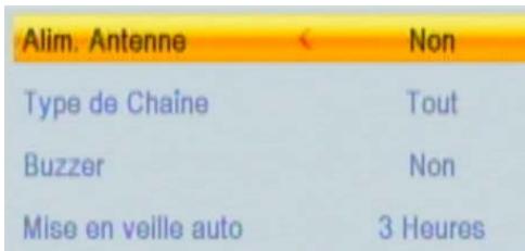Alim. Antenne Type de Chaîne Buzzer Mise en veille auto Non Tout Non 3 Heures