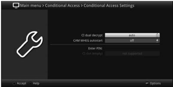 TECHNISAT TECHNICORDER ISIO SC  -  TECHNICORDER ISIO STC - Conditional Access Settings - 1
