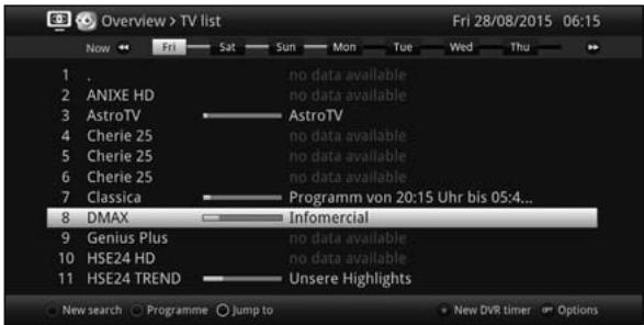 TECHNISAT TECHNICORDER ISIO SC  -  TECHNICORDER ISIO STC - Using the Navigator (channel list) - 1