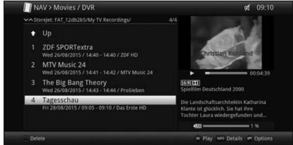 TECHNISAT TECHNICORDER ISIO SC  -  TECHNICORDER ISIO STC - Calling up the DVR Navigator / Starting DVR playback - 1