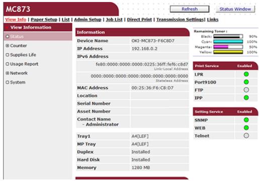 OKI C711DM - L'écran suivant s'affiche. - 1