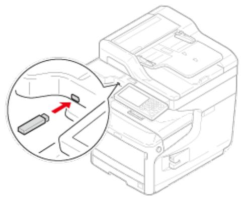 OKI C711DM - Insérez la clé USB dans le port USB. - 1