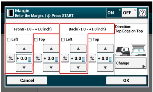 OKI C711DM - Réglez chaque marge sur [Avant] et [Arrière]. - 1