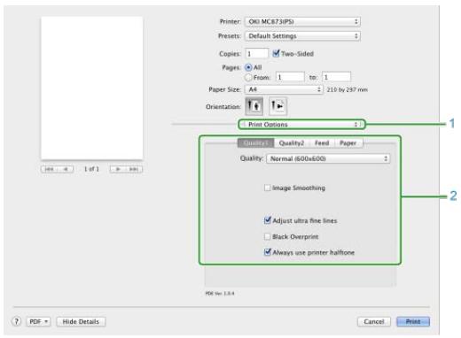 OKI C711DM - Panneau [Options d'impression] - 1