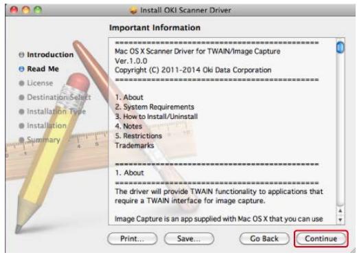 OKI C711DM - Installez le pilote du scanneur Mac OS X. - 1