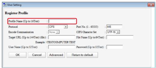 OKI C711DM - Entre le nom de la destination de transmission dans [Nom de profil]. - 1