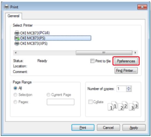 OKI C711DM - Pour le pilote d'imprimante PS Windows - 1