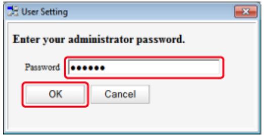 OKI C711DM - Entre le mot de passer de l'administrateur, puis cliquez sur [OK]. - 1