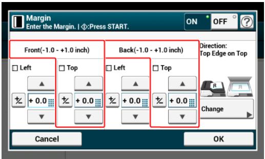 OKI C711DM - Réglez chaque marge sur [Avant] et [Arrière]. - 2