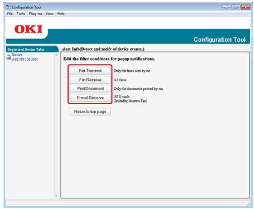 OKI C711DM - Paramètres de filtrage - 2