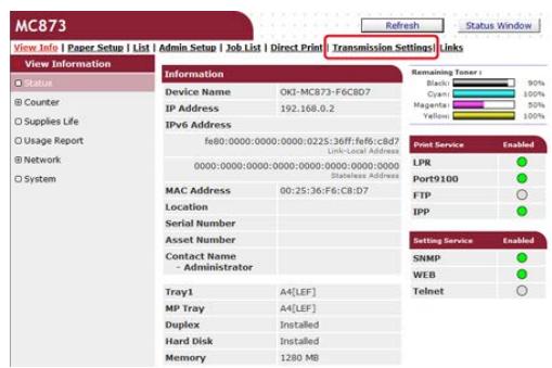 OKI C711DM - Transférer les données de document reçues vers une destination de courriel ou un dossier partagé (livraison automatique) - 1