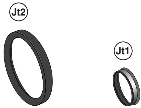 FRISQUET HYDROCONFORT VENTOUSE 80 450 - a) Mettre en place les joints Jt1 (Ø60mm), Jt2 (Ø100mm) - 1
