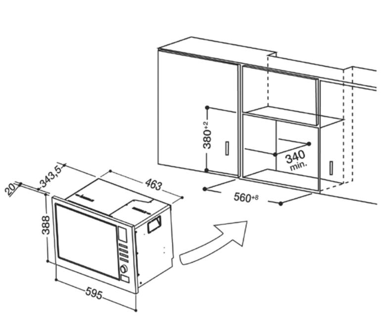 INDESIT MWI1221X - Meuble où sera encastré le four - 1