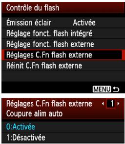 CANON EOS 90D - Réglage des fonctions personnalisées du flash speedlite externe - 1