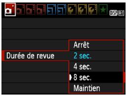 CANON EOS 90D - MENU réglage de la durée de revue des images - 1