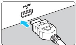CANON EOS 90D - Branchez le cable HDMI sur l'appareil photo. - 1