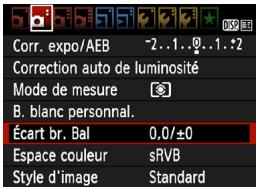 CANON EOS 90D - Sélectionnez la balance des blancs personnalisé. - 3