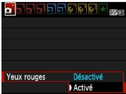 CANON EOS 90D - MENU atténuation des yeux rouges - 1