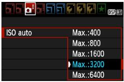 CANON EOS 90D - MENU réglage de la sensibilité ISO maximale pour ISO auto - 1