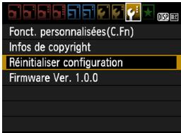 CANON EOS 90D - MENU rétablissement des réglages par défaut de l'appareil photo - 1
