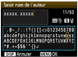 CANON EOS 90D - Procédure de saisie de texte - 1