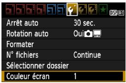 CANON EOS 90D - MENU modification des couleurs de l'écran des réglages de prise de vue - 1