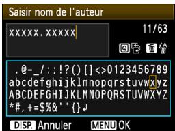 CANON EOS 90D - MENU réglage des informations sur le copyright - 3