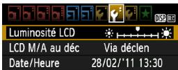 CANON EOS 90D - MENU de réglage de la luminosité de l'écran LCD - 1