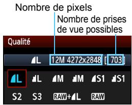 CANON EOS 90D - MENU réglage de la qualité d'enregistrement des images - 2