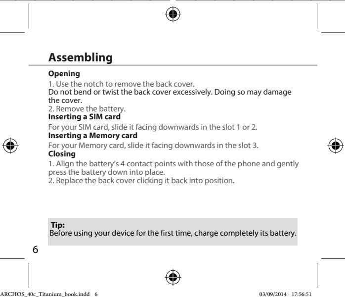 ARCHOS CORE 55 - Description of the phone - 4