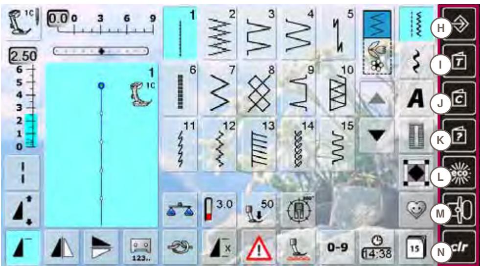 BERNINA 335 - Selection du menu - 1