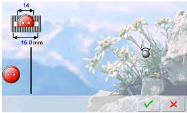 BERNINA 335 - Entrée de la longueur de la boutonnière ou mesurage du bouton - 1