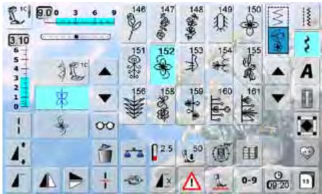 BERNINA 335 - Ouvrir une combinaison de motifs de points enregistrée - 3